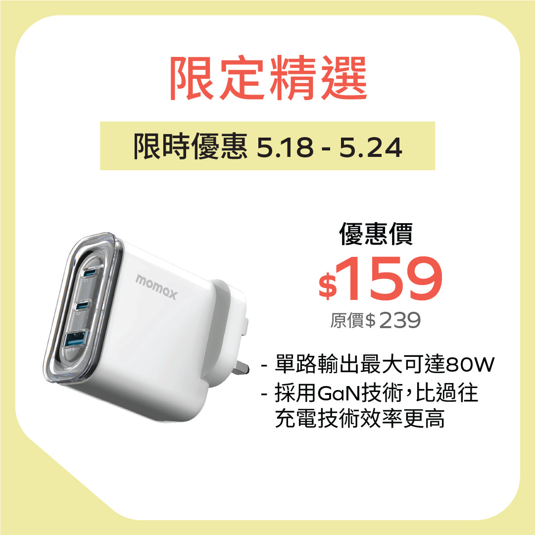 1-Charge Flow+ 3-Port GaN Charger 80W
