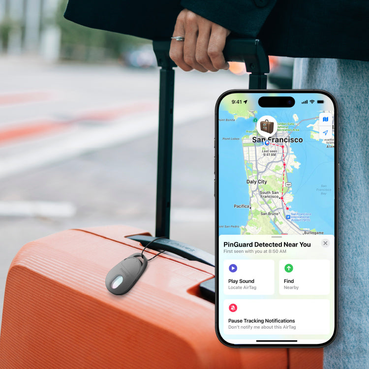 PinGuard 鏡頭掃瞄 Find My 全球定位器