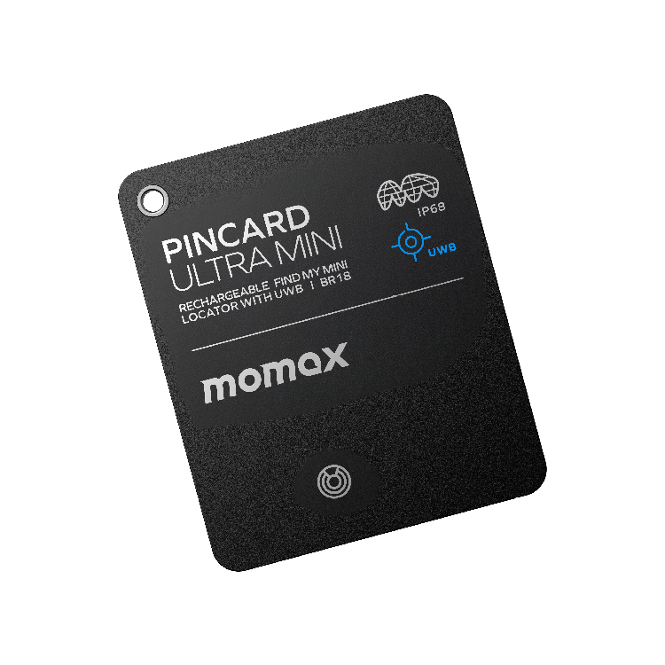 PinCard Ultra Mini 充電式迷你 Find My 全球定位器 (支持 UWB)