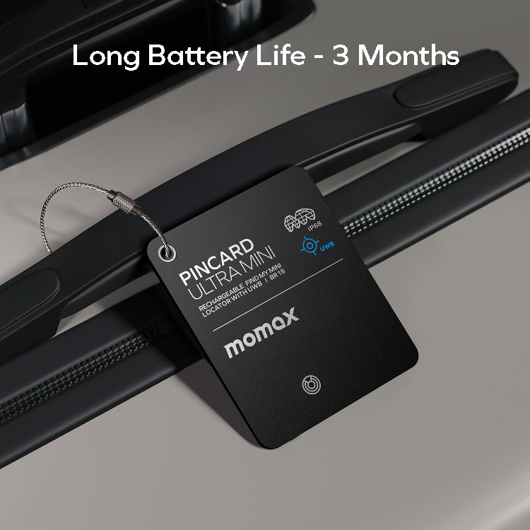 PinCard Ultra Mini 充電式迷你 Find My 全球定位器 (支持 UWB)