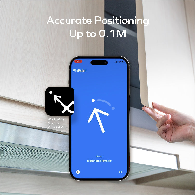 PinCard Ultra 充電式 Find My 全球定位器 (支持 UWB)