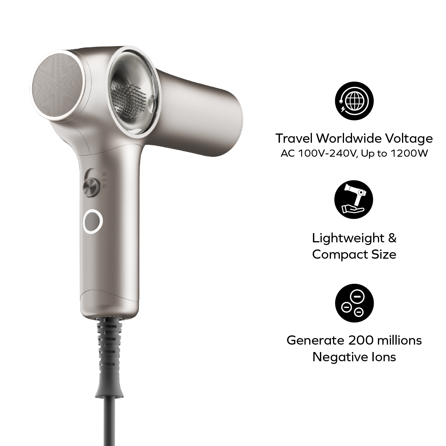 1-Care Velo 寬電壓迷你負離子高速吹風機