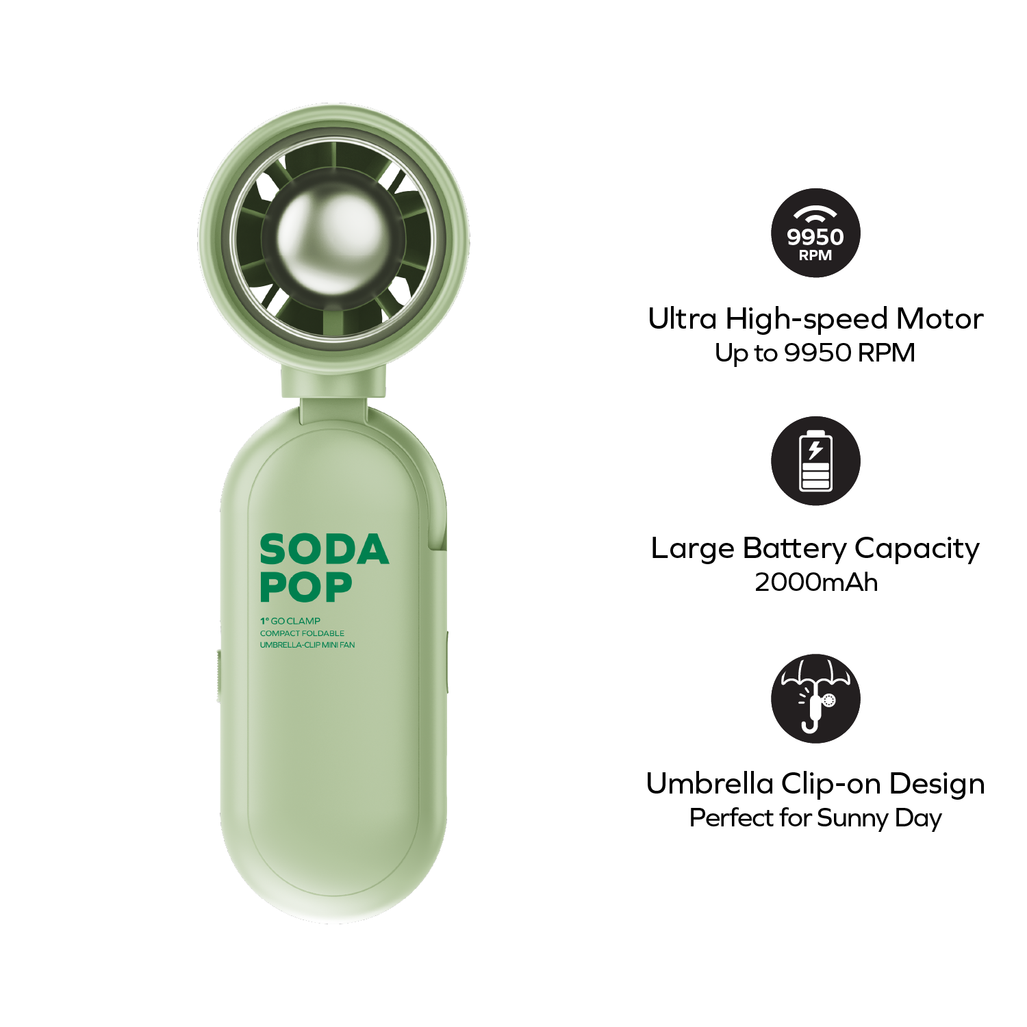 1° Go Clamp 輕巧摺疊式傘夾迷你風扇