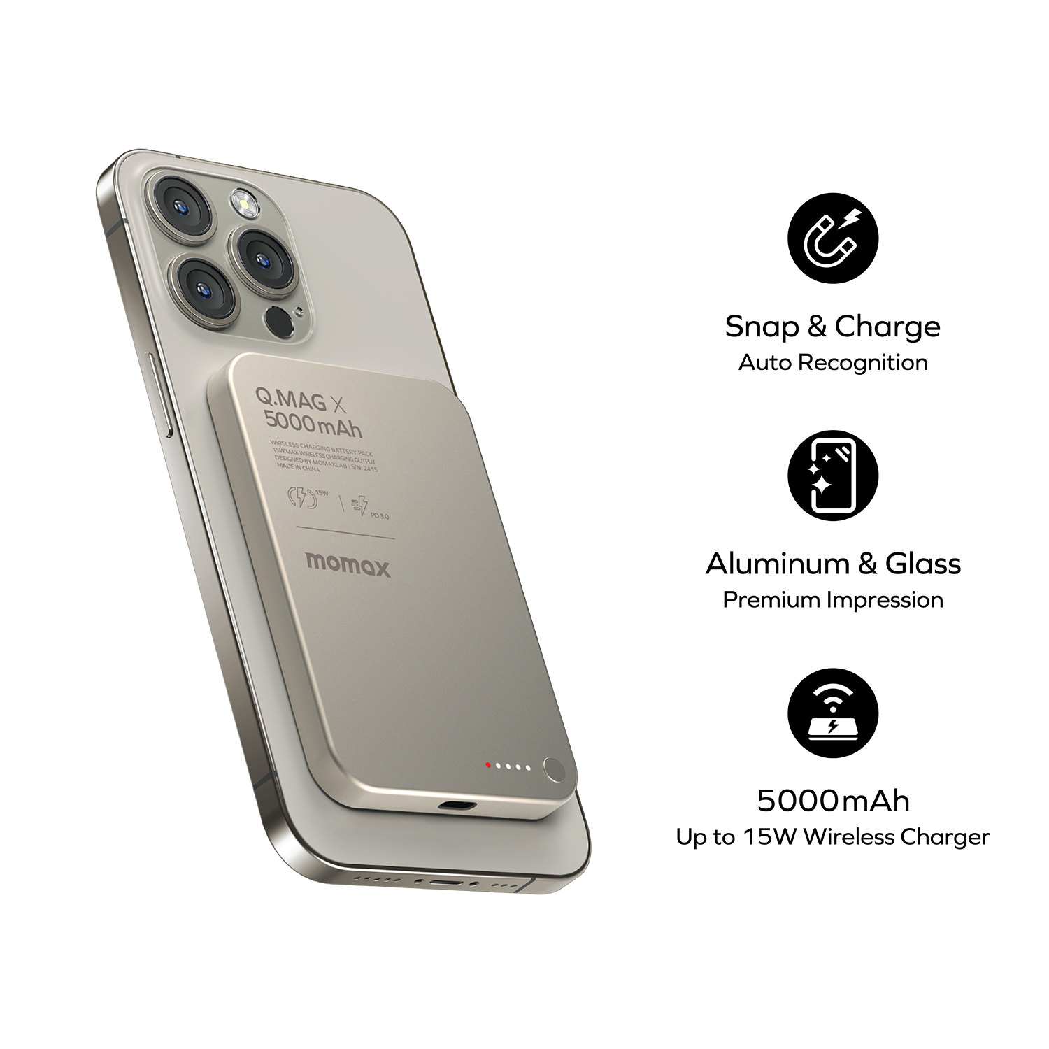 Q.Mag X Magnetic Wireless Power Bank 5000mAh - Gen 2