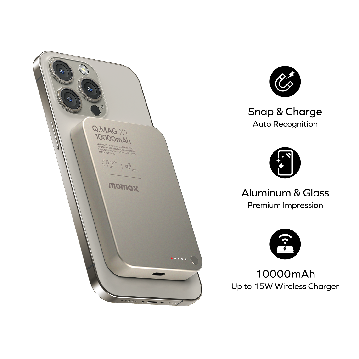 Q.Mag X1 Magnetic Wireless Power Bank 10000mAh - Gen 2