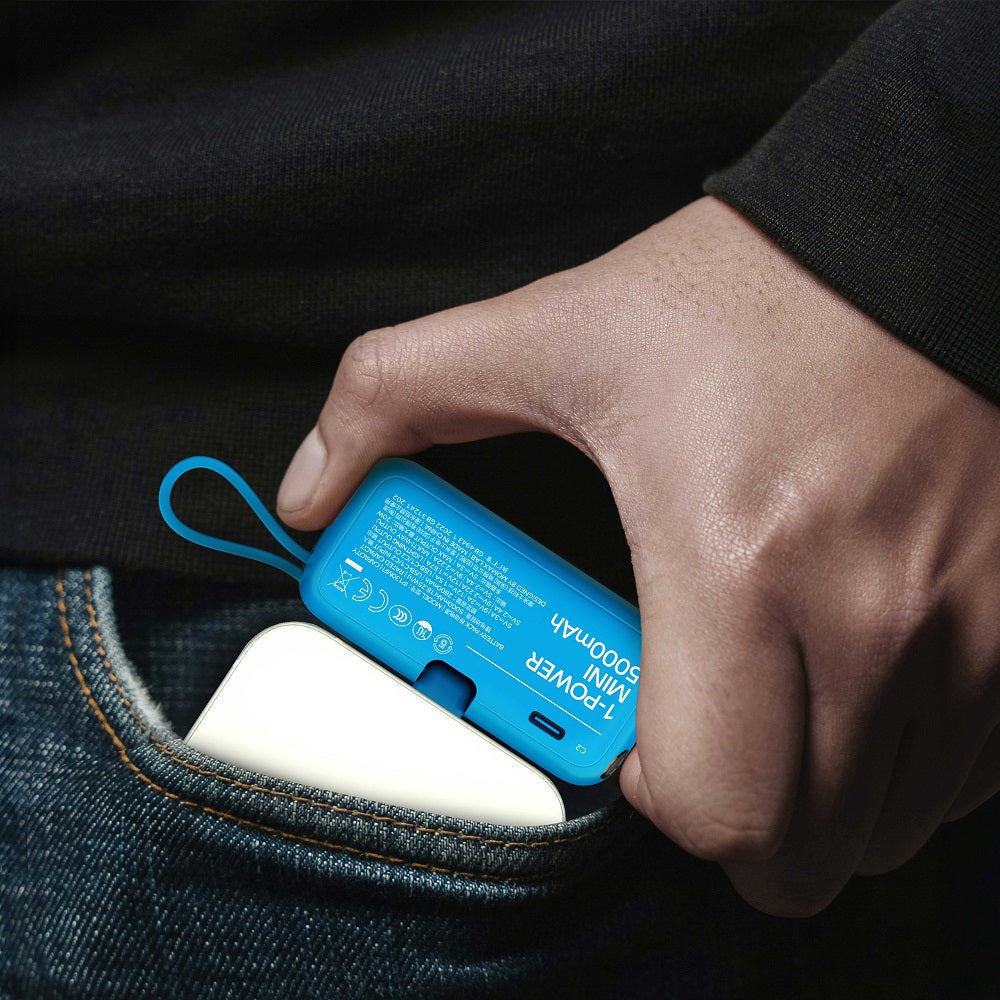 1-Power Mini 5000mAh 内置可折叠USB-C移動電源 (CCC 認證)
