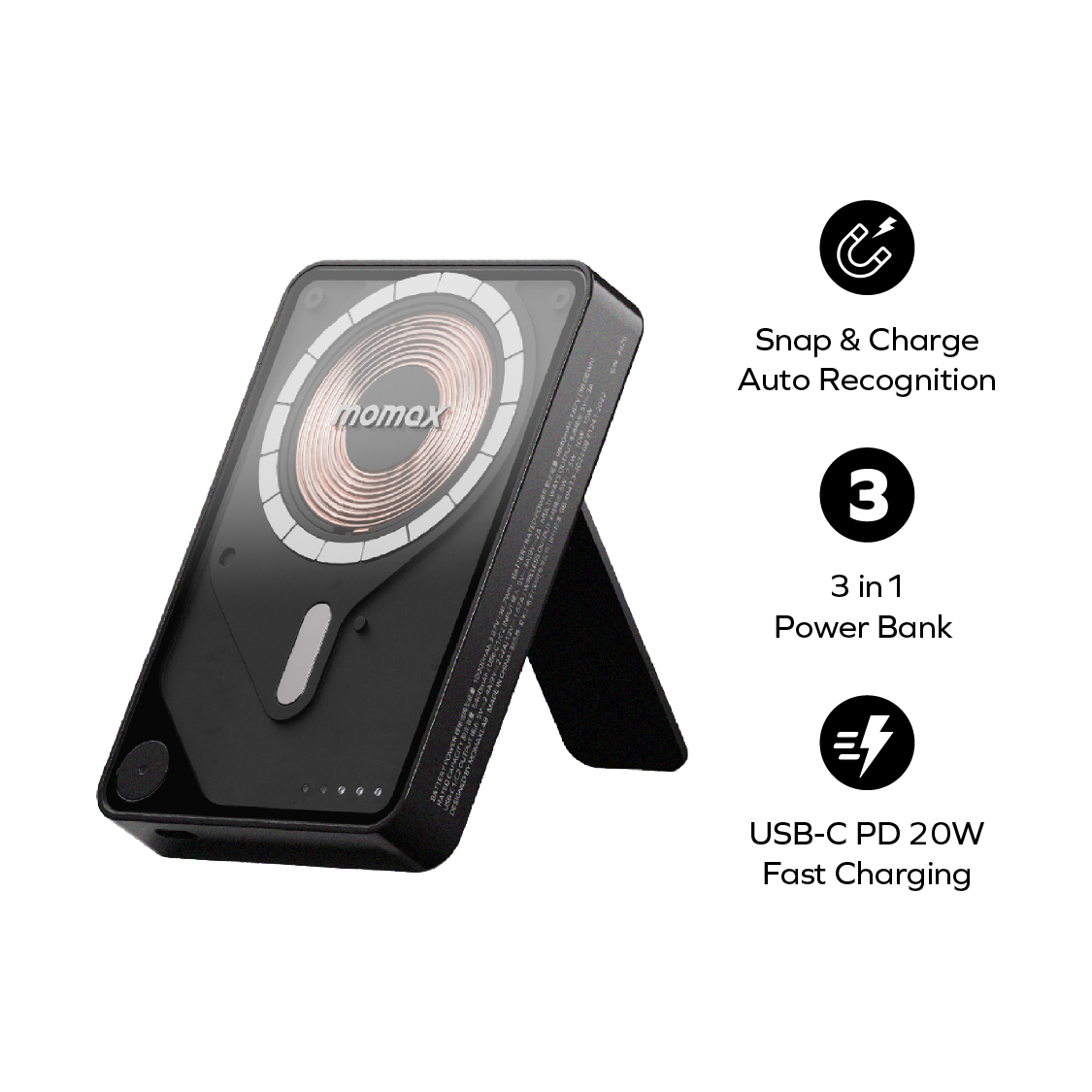 1-Power X Pro+ 10000mAh 內置USB-C線移動源支架 (CCC 認證)