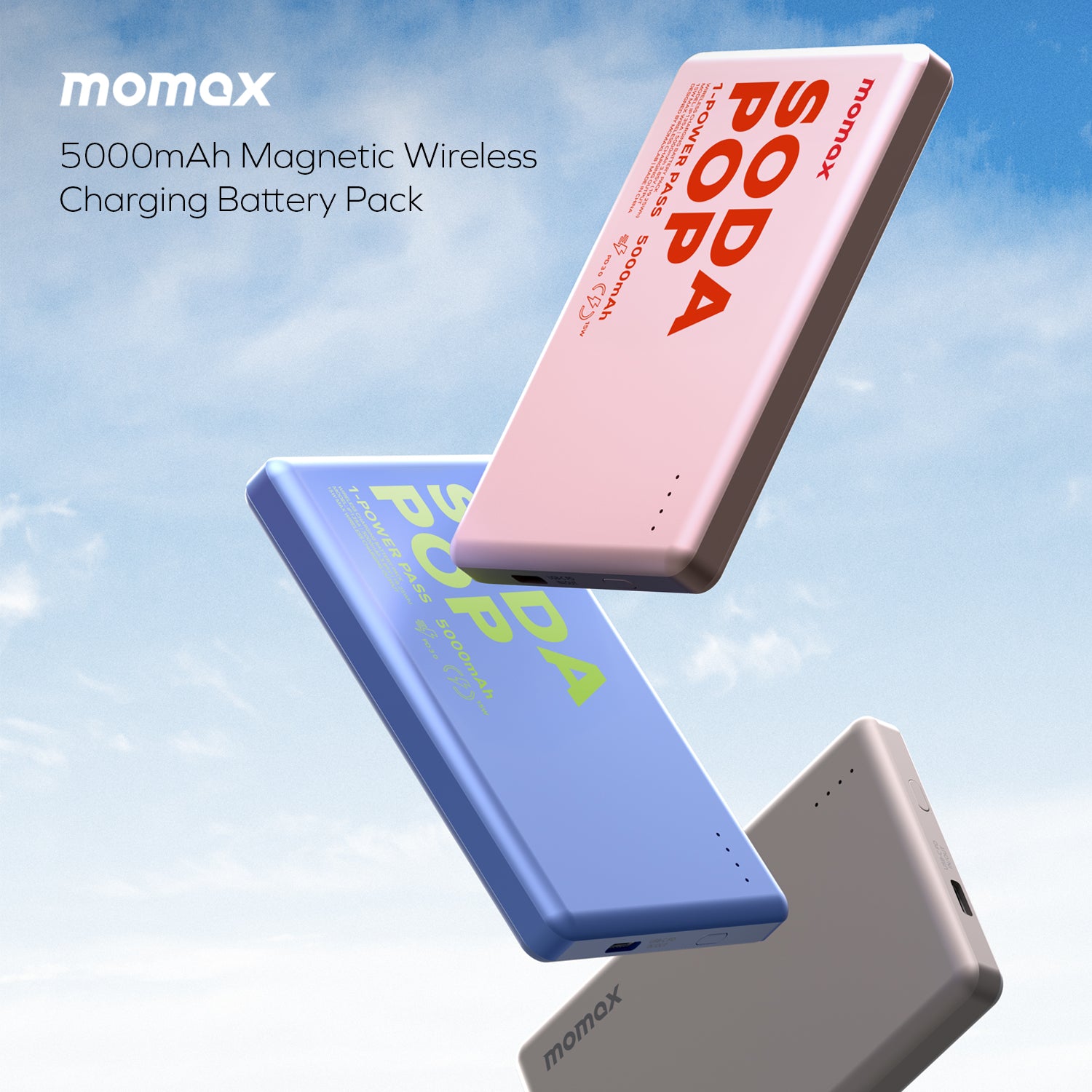 1-Power Pass 磁吸無線吸流動電源 5000mAh (CCC 認證)