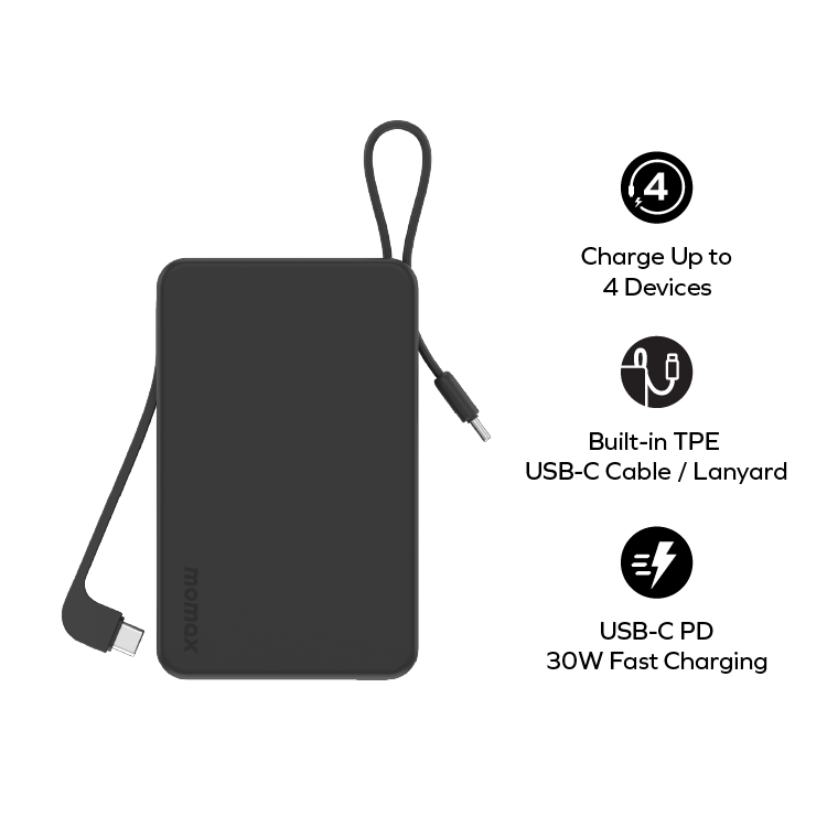 1-Power Vital+ 20000mAh 流動電源,內建雙 USB-C 線 (CCC 認證)