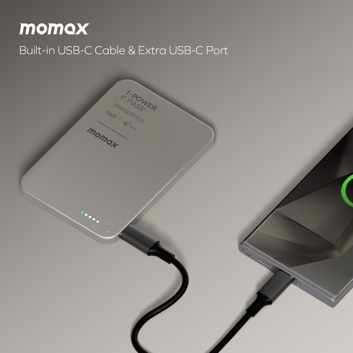 1-Power F.Pass+ 5000mAh 磁力帶線流動電源