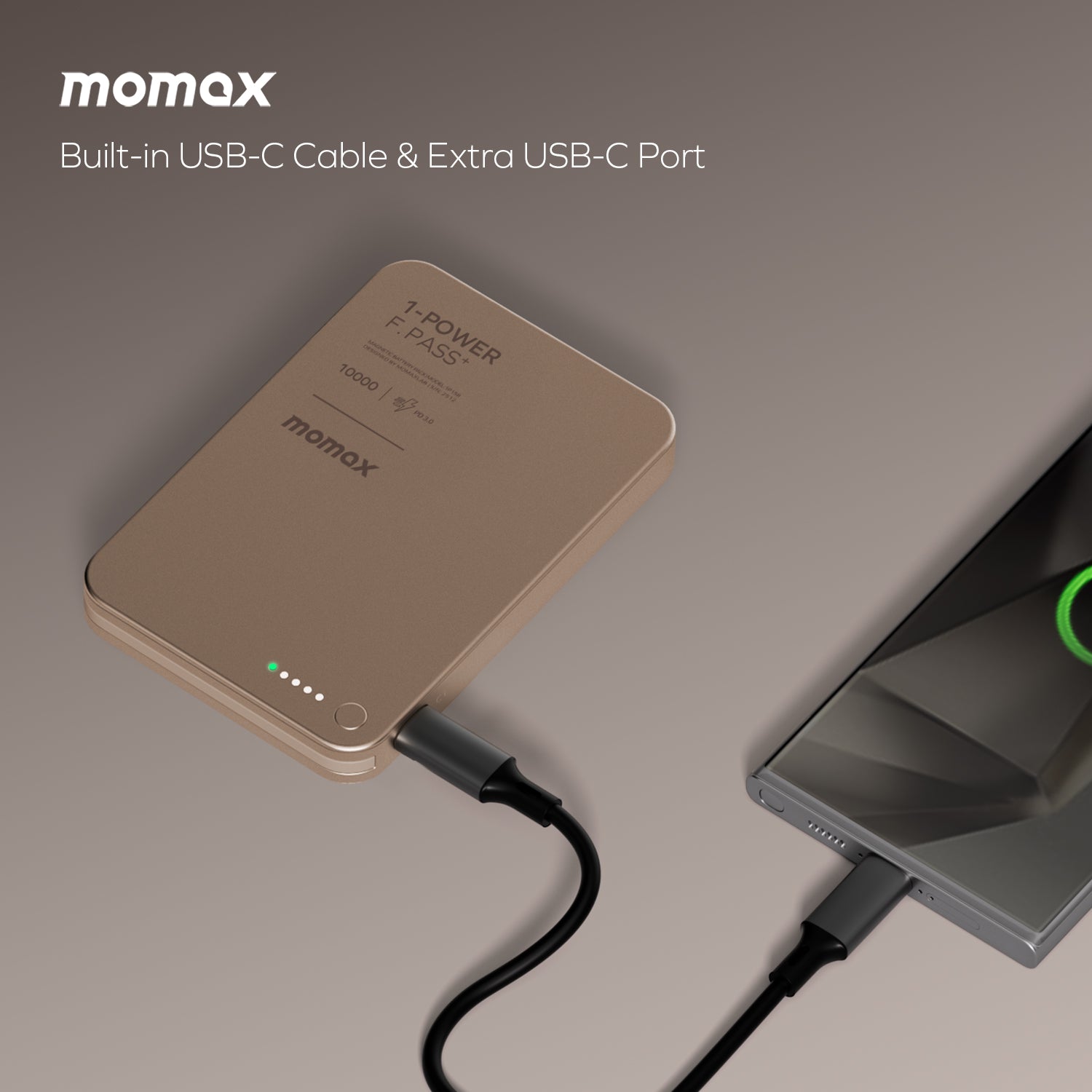 1-Power F.Pass+ 10000mAh 磁力帶線流動電源