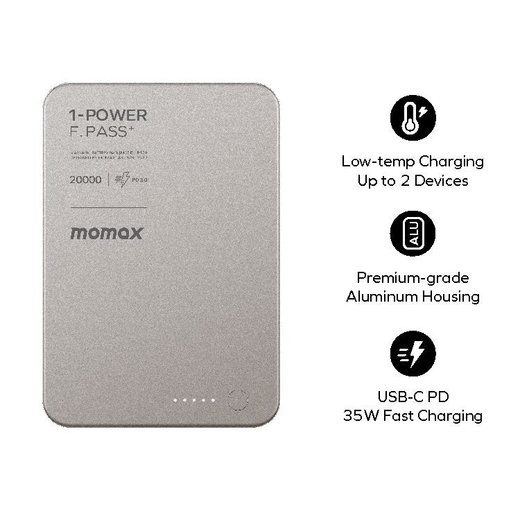 1-Power F.Pass⁺ 20000mAh 磁吸帶線流動電源 (CCC 認證)