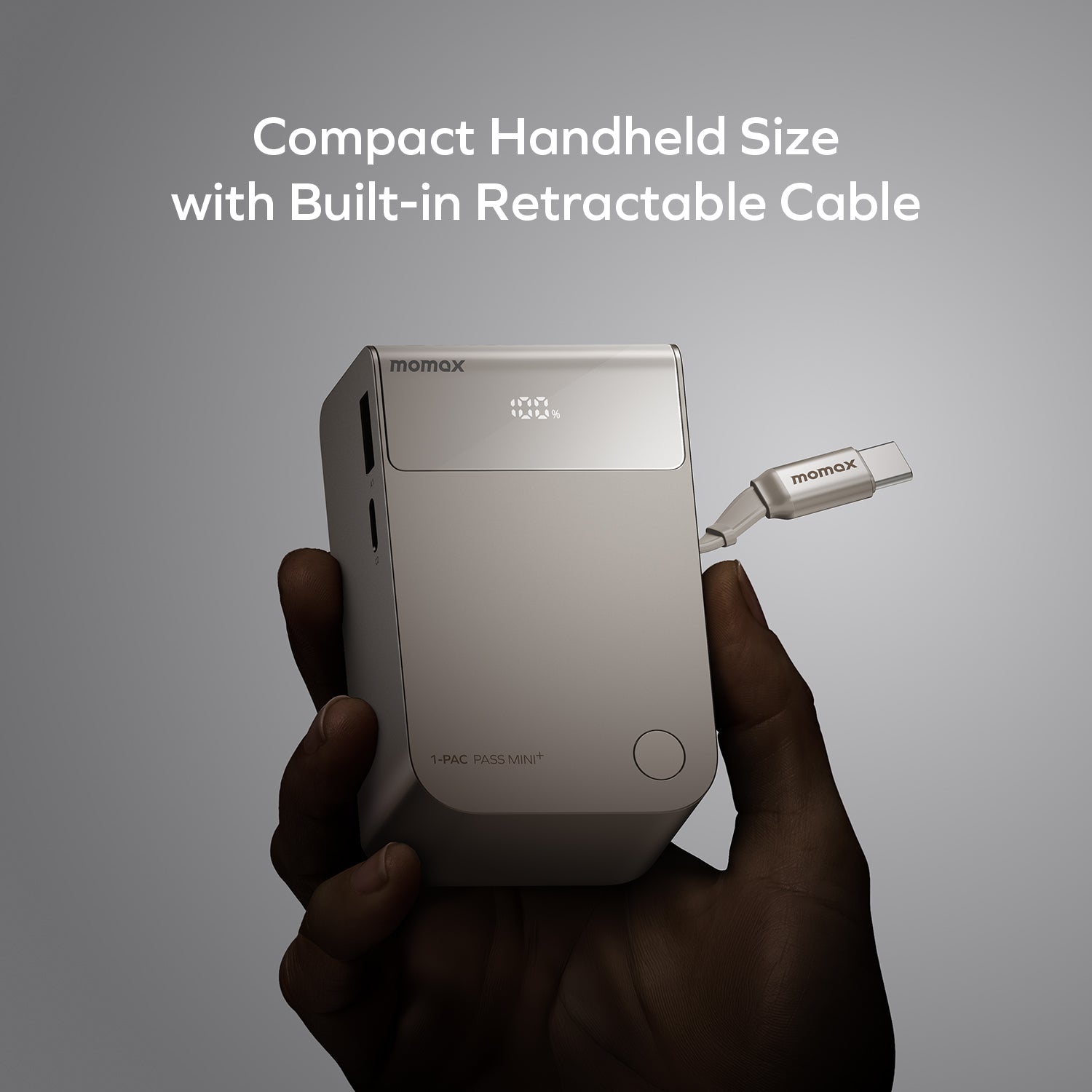 1-Pac Pass Mini⁺ 10000mAh 2 合 1 內建伸縮充電線移動電源 (CCC 認證)