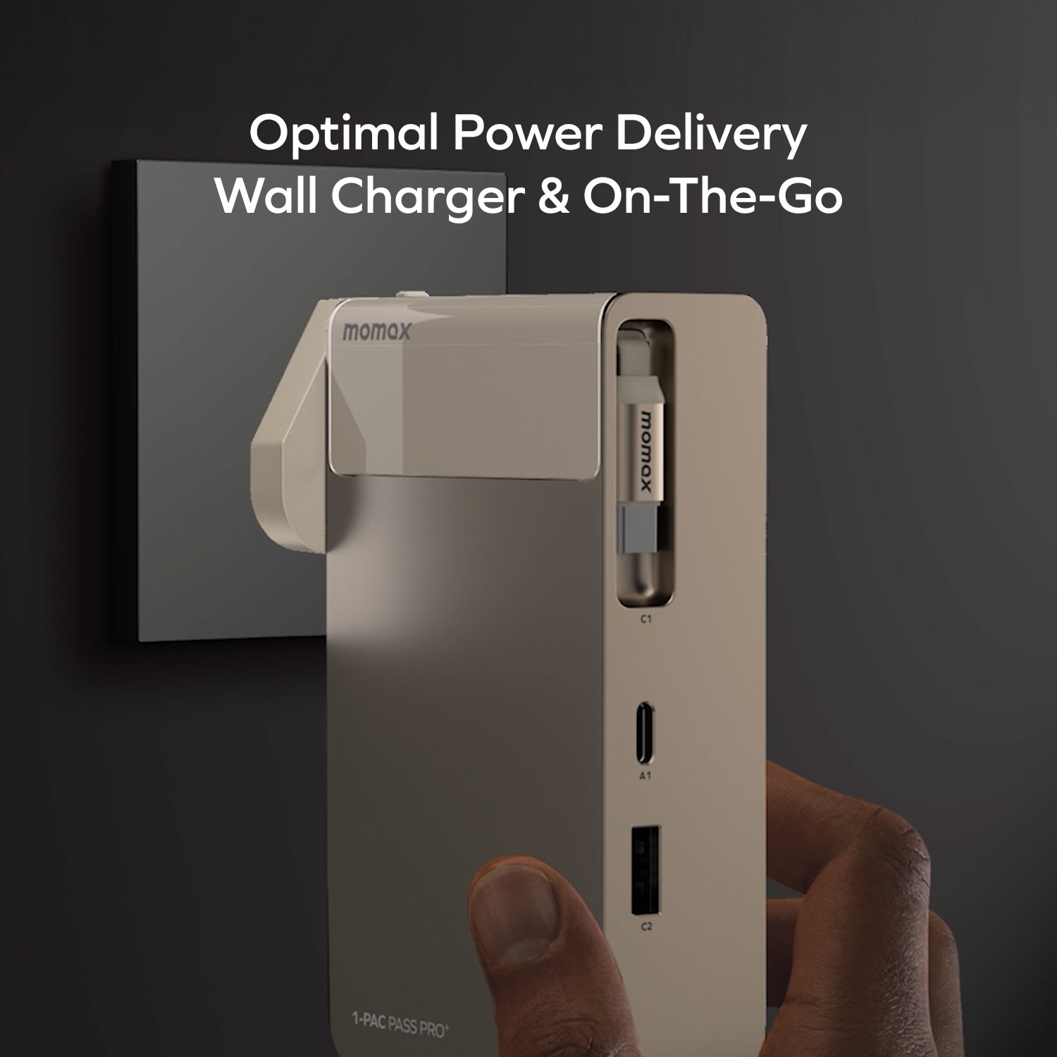 1-Pac Pass Pro⁺ 10000mAh 3合1 內建伸縮充電線混合 GaN 流動電源 (45W)