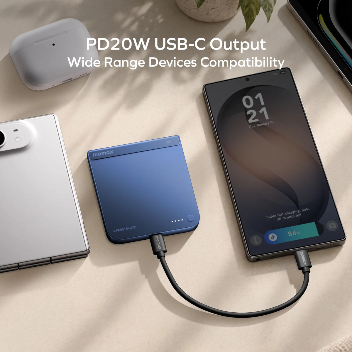 1-Power S.Pass² Slate 5000mAh 半固態磁吸流動電源 (iPhone Duo專屬,新國標認證) (預計11月開始出貨)