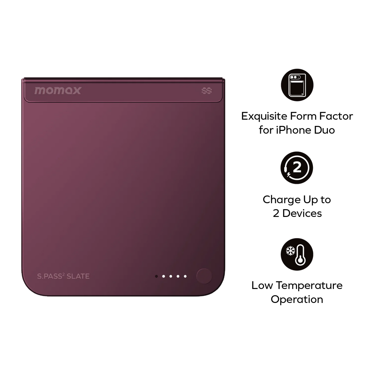 1-Power S.Pass² Slate 5000mAh 半固態磁吸流動電源 (iPhone Duo專屬,新國標認證) (預計11月開始出貨)