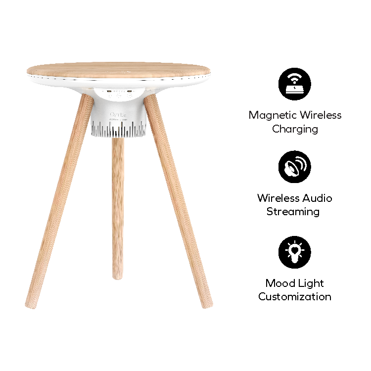Cymbal Wireless Charging Table with Built-In Ambience Light and Speaker