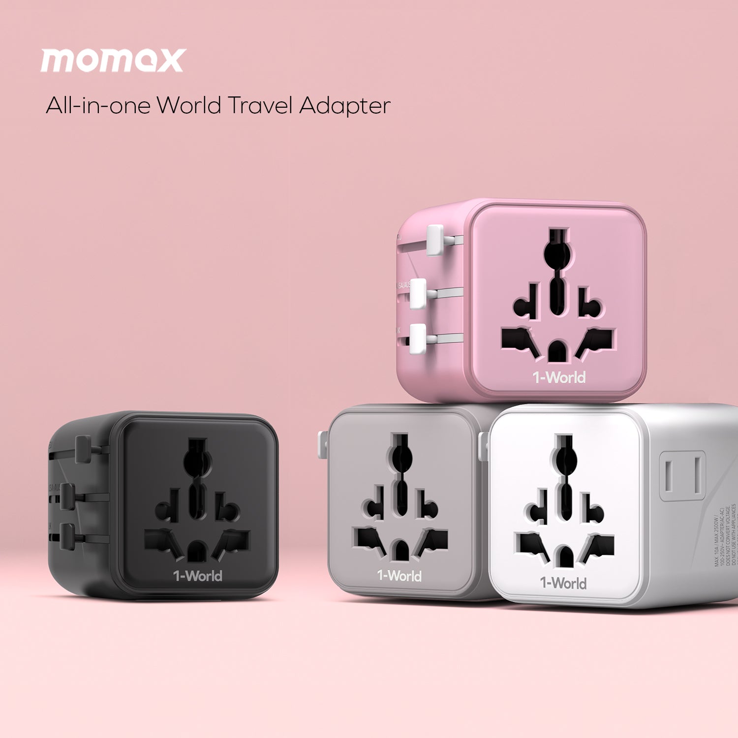1-World Universal Travel Adapter with Dual AC