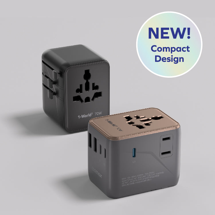 1-WORLD² 70W 雙 AC 五 USB GaN 全球轉換插座