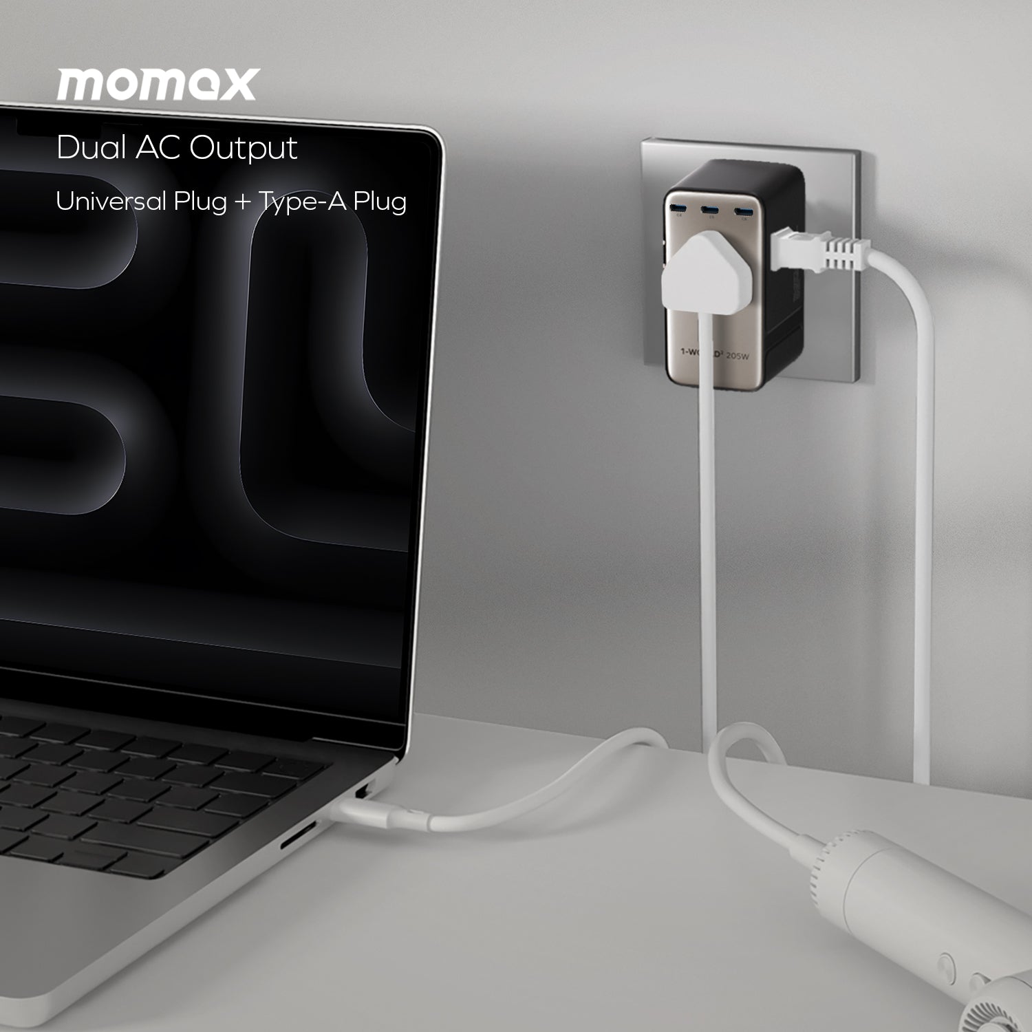 1-World² 205W 七接口雙 AC 旅行充電插座