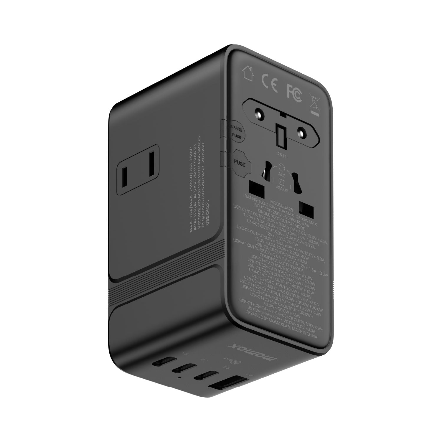 1-World² 205W 七接口雙 AC 旅行充電插座