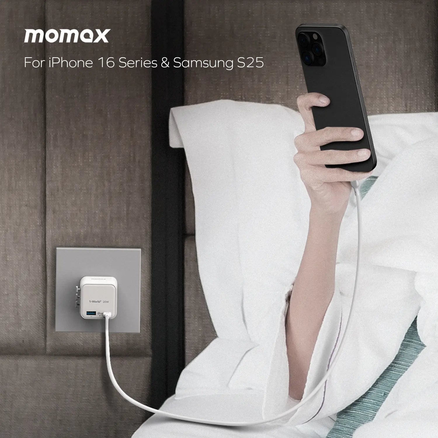 1-World²
20W 2 接口 USB 旅行充電器