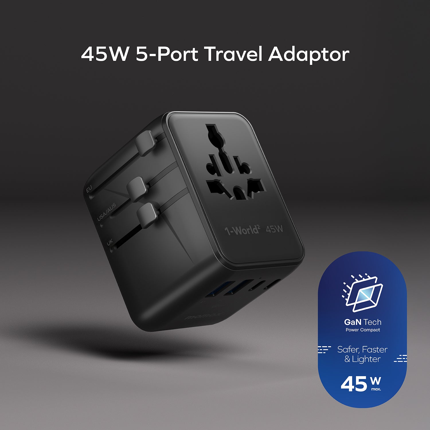 1-World²
45W 5-Port Dual AC Travel Adapter