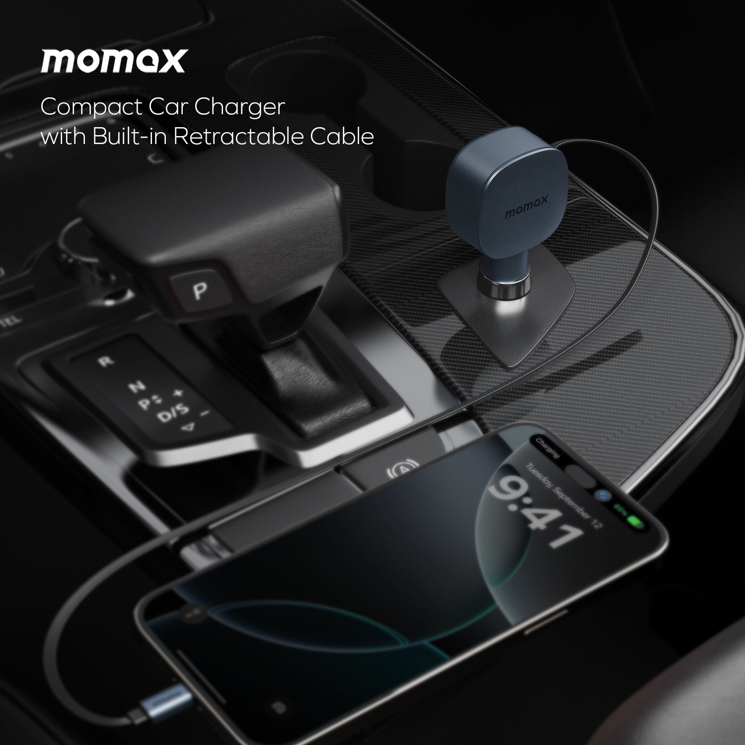 1-Move⁺
2-Port Car Charger With Built-In Retractable Cable 60W