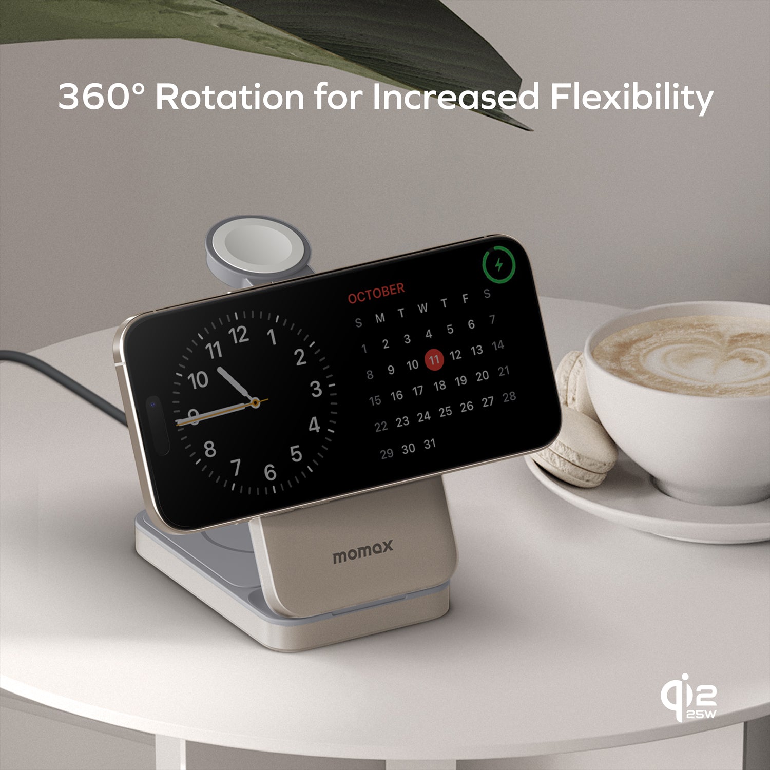 1-Charge Q.Port²
 折疊 Qi2.2 三合一無線充電支架