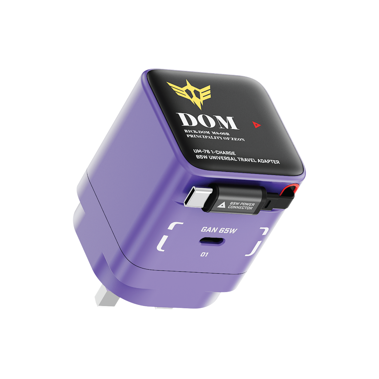 1-Charge+ 1-Port GaN Charger With Built-In USB-C Cable 65W