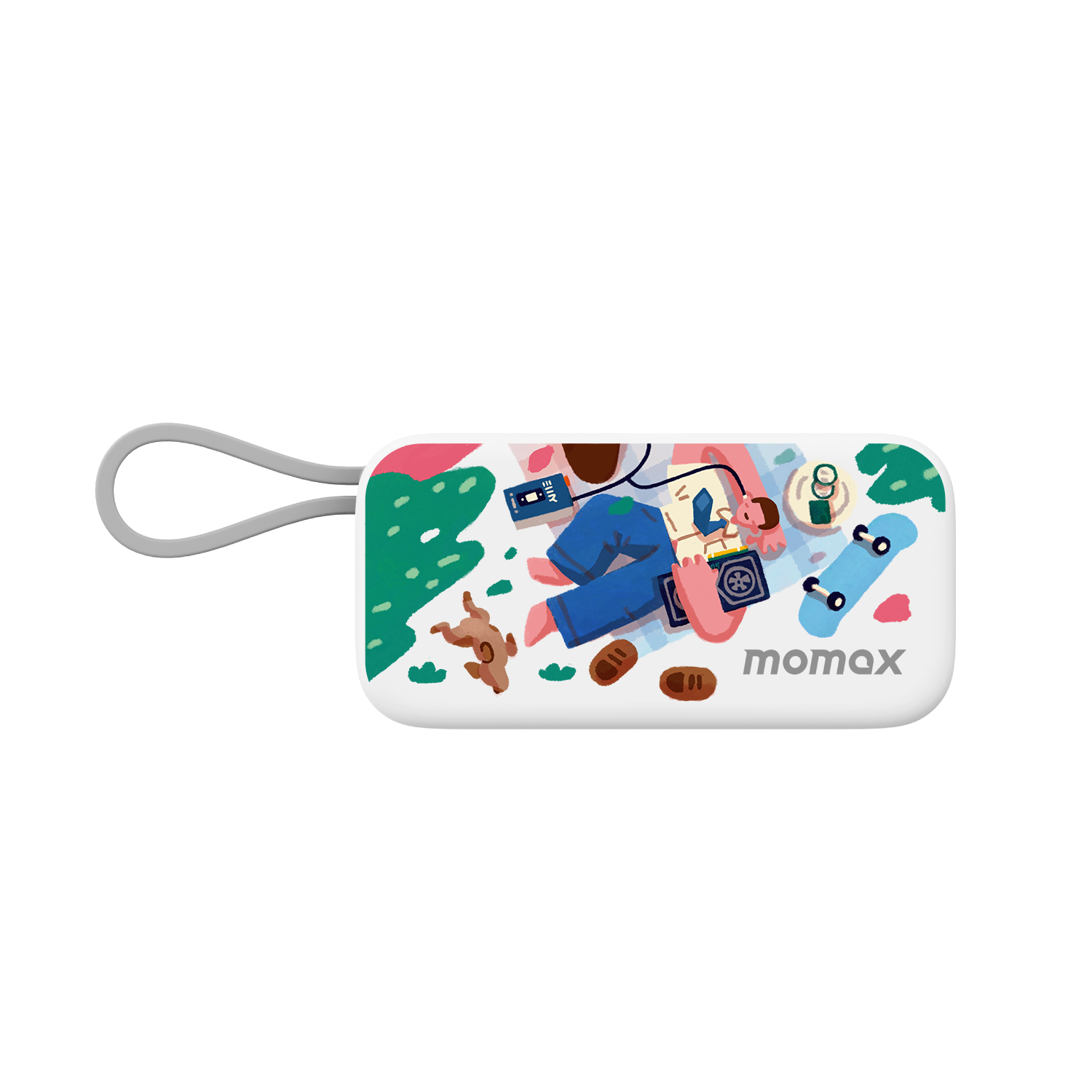 1-Power Mini 5000mAh built-in foldable USB-C power bank (Valentine's Limited Edition - Cherry Blossom)