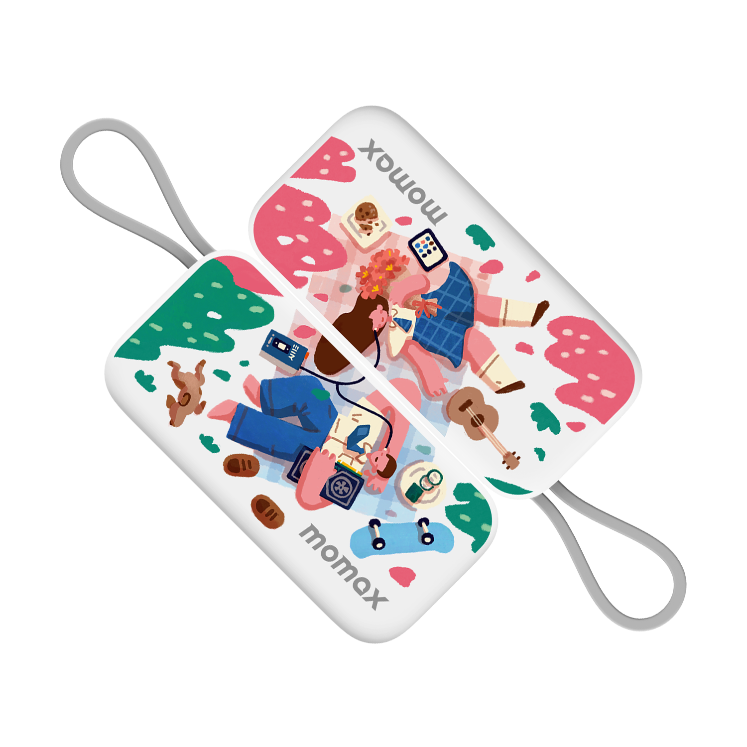 1-Power Mini 5000mAh 内置可折叠USB-C移動電源 (情人節限量 - 櫻花樹下版)