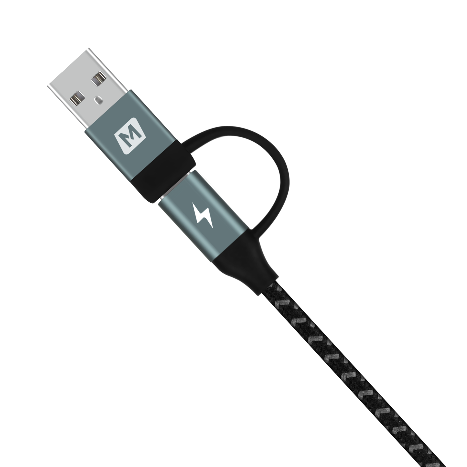 One Link 4 in 1 USB A/ USB-C to Micro USB/ USB-C cable (1.2M)
