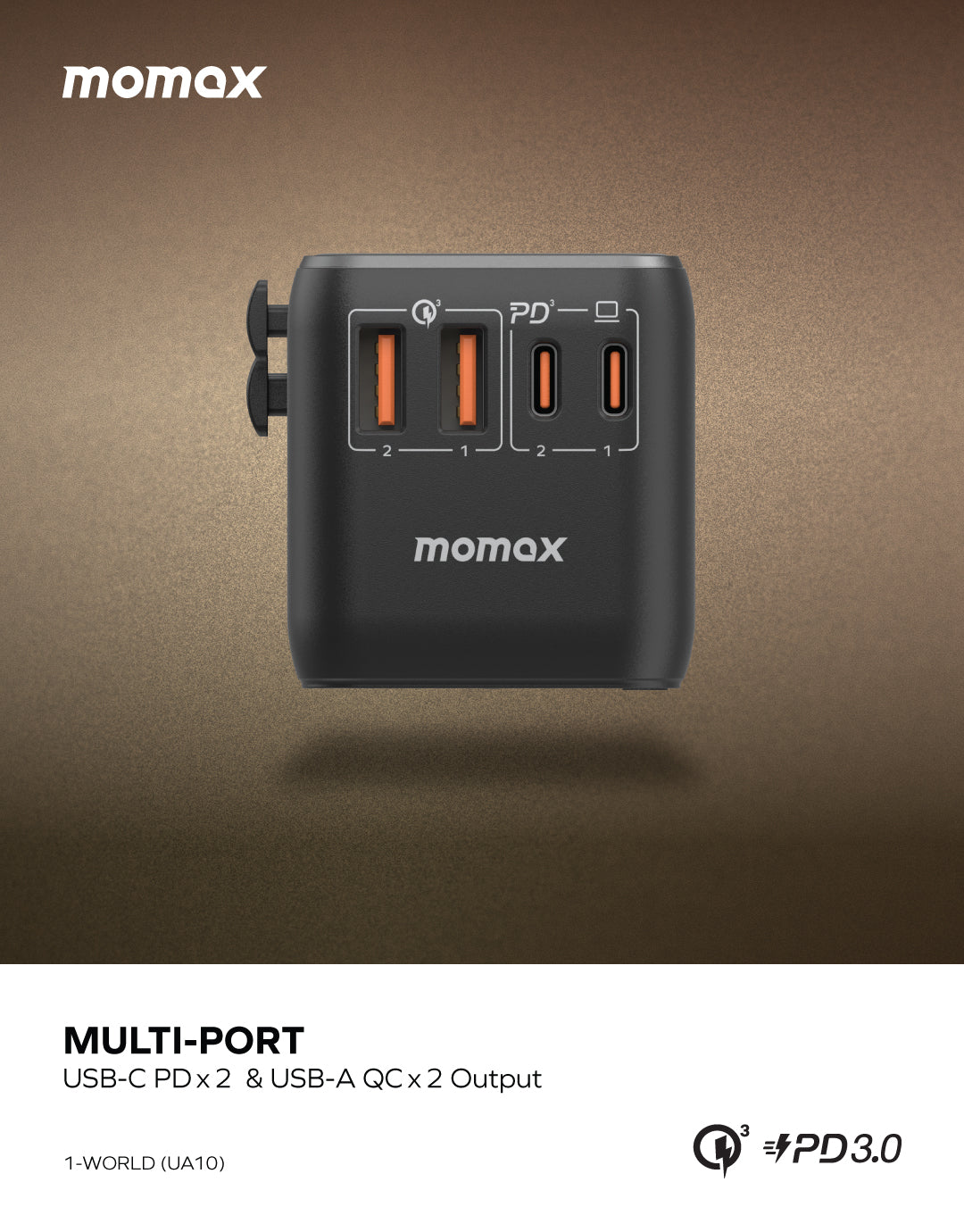 Momax 1-World - 夢想家 100W GaN 全方位快充旅行插座