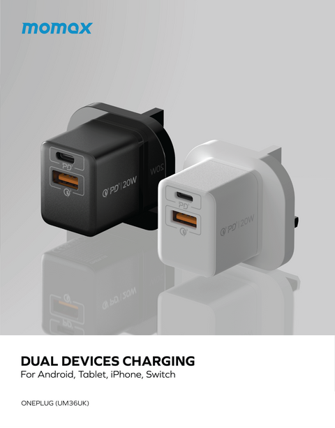 Momax ONEPLUG 雙輸出快速充電器