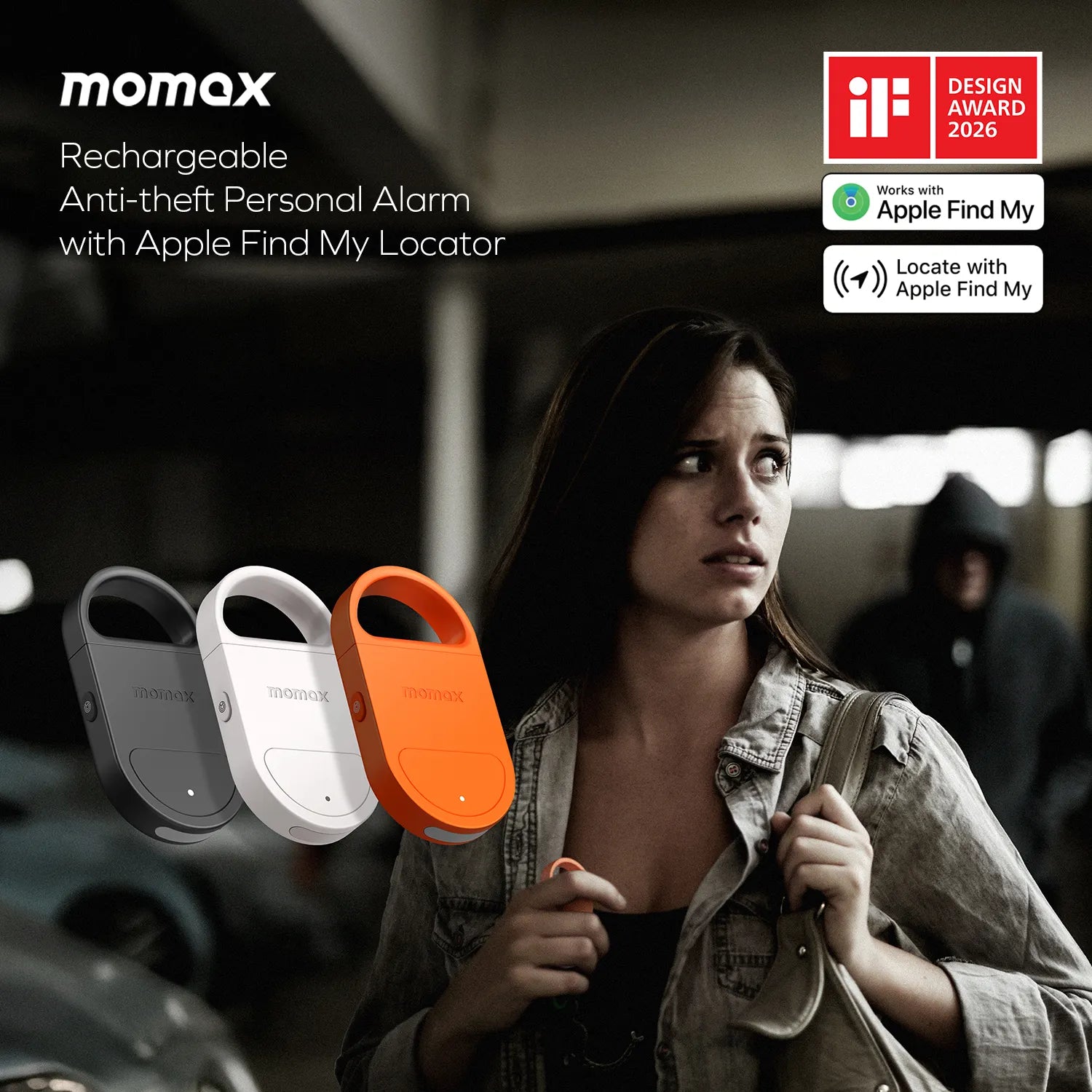 PinBuzz 可充電防盜個人警報器 Find My 全球定位器