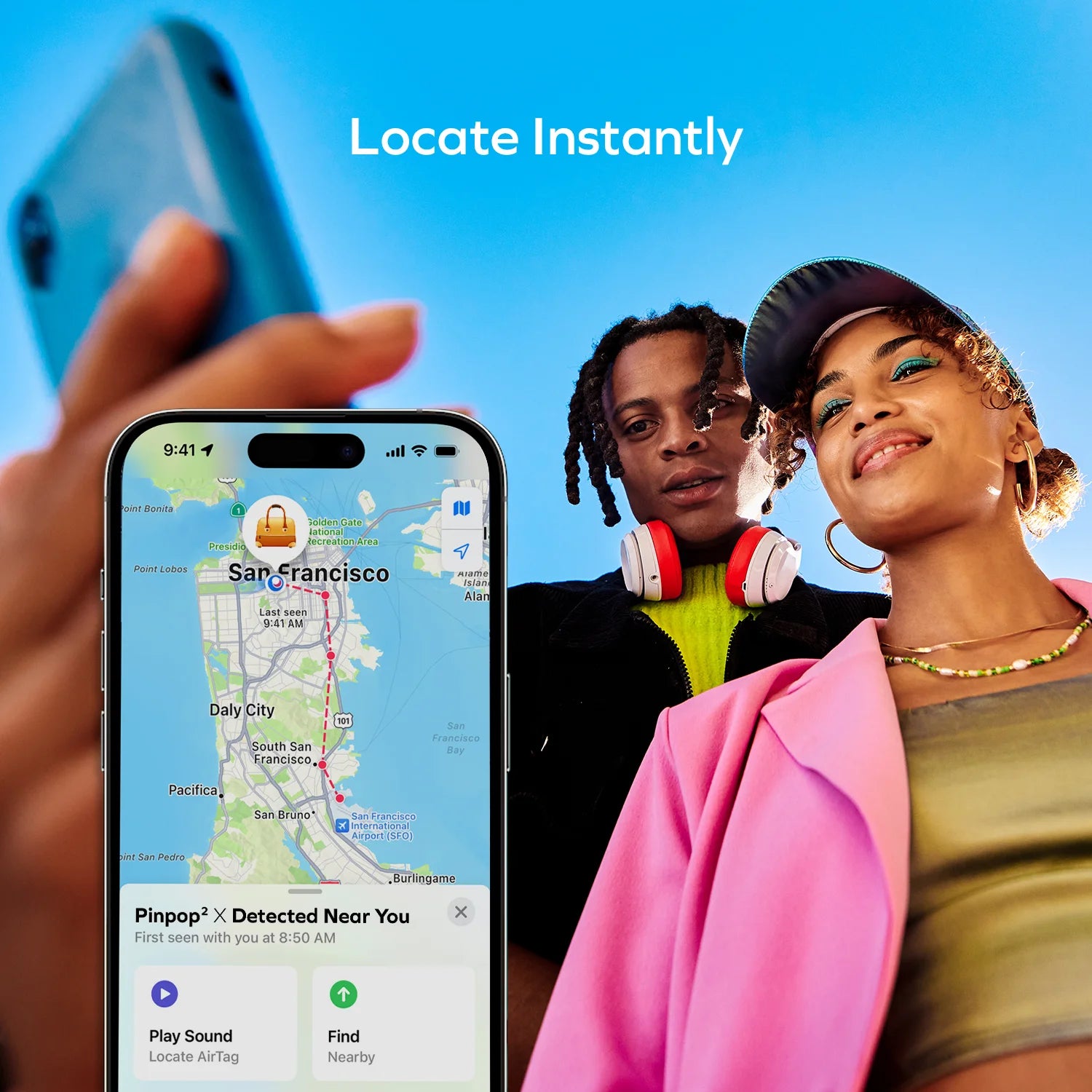 Pinpop² X Rechargeable Find My Locator