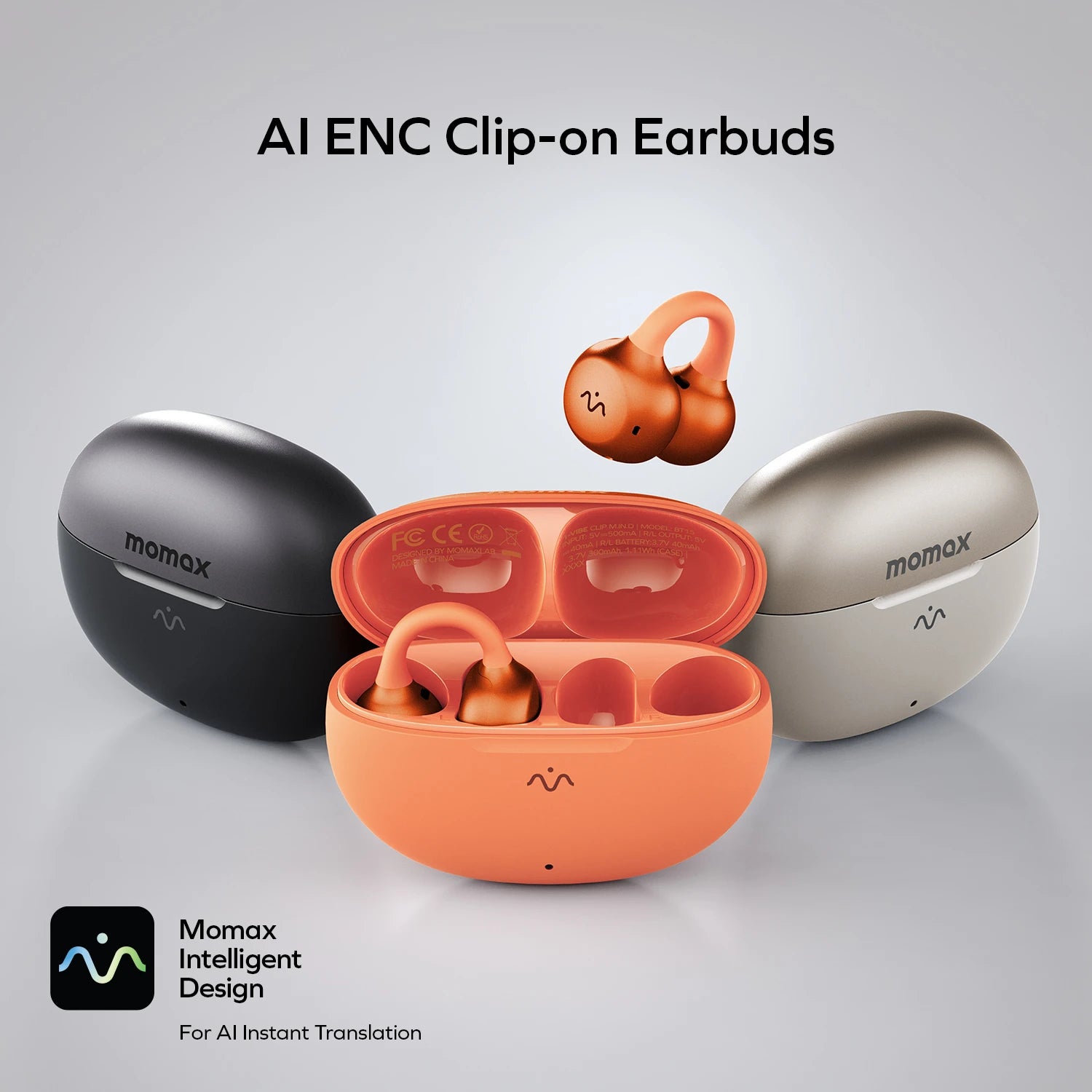 1-Vibe Clip M.IN.D AI ENC Clip-On Earbuds 