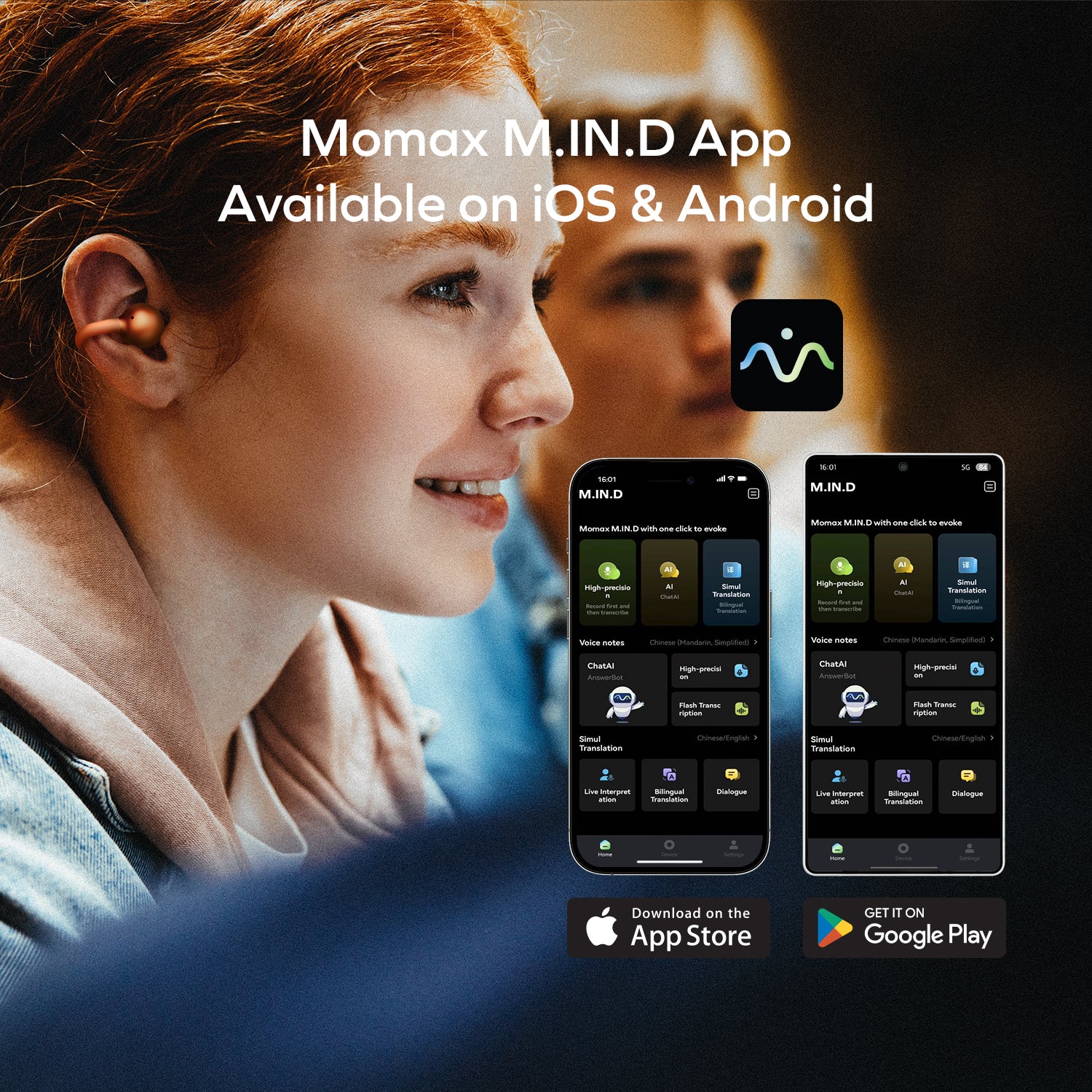 1-VIBE CLIP M.IN.D AI 夾耳式環境降噪耳機 [新品預售 | 預計 1 月下旬登場]