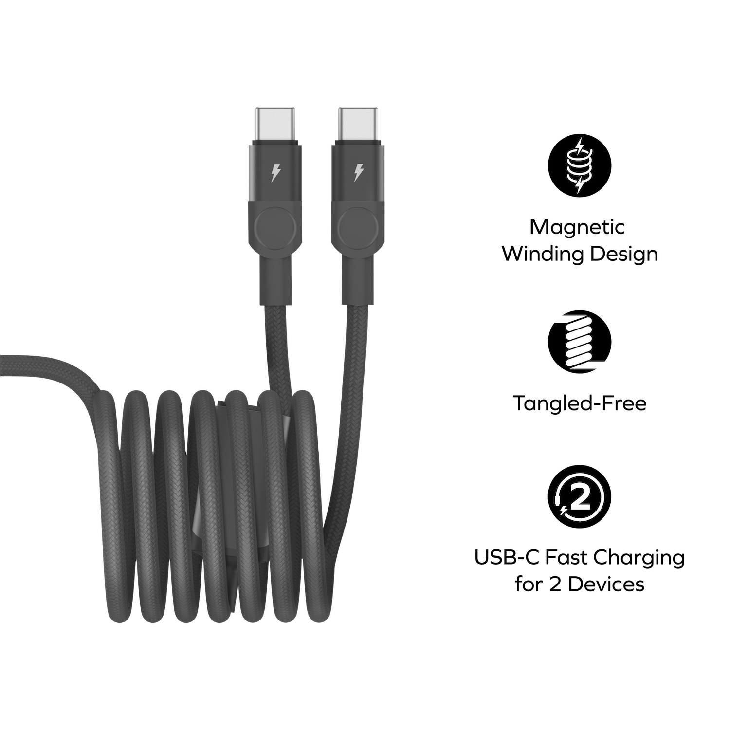 Mag.Link - 100W USB-C to 雙 USB-C 2M 磁吸連接線