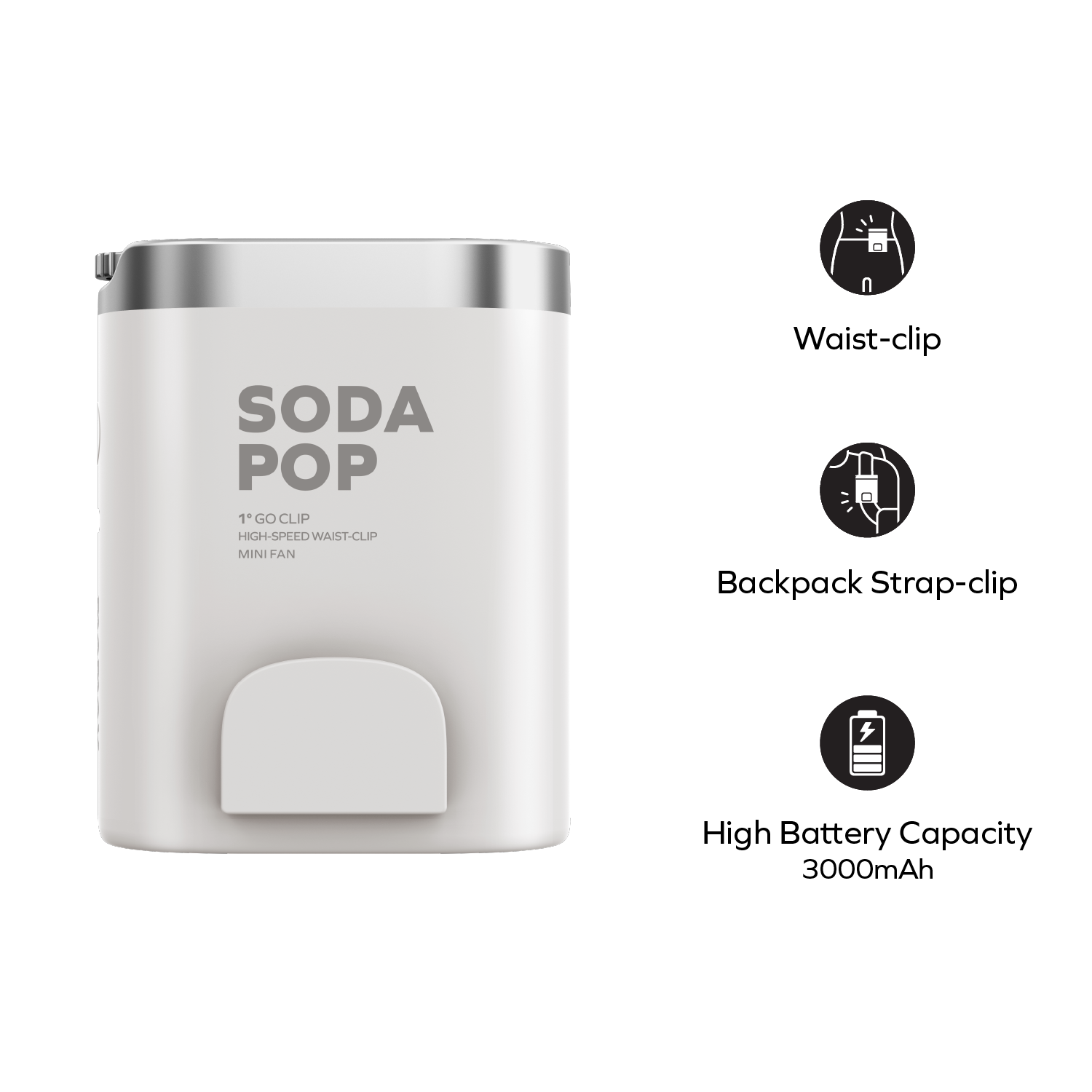 1° Go Clip 高速腰夾迷你風扇 [新品預售 | 預計 3 月下旬登場]