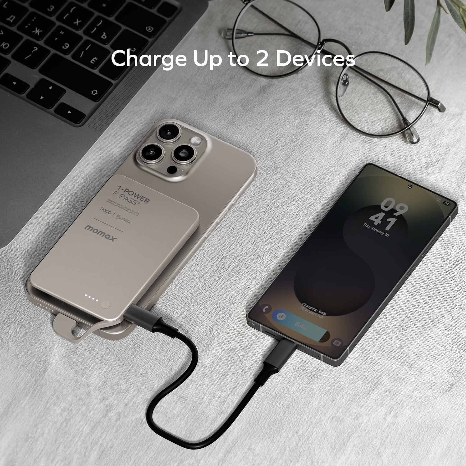 1-Power F.Pass⁺ 3000mAh 磁吸帶線流動電源 [新品預售 | 預計 9 月尾登場]