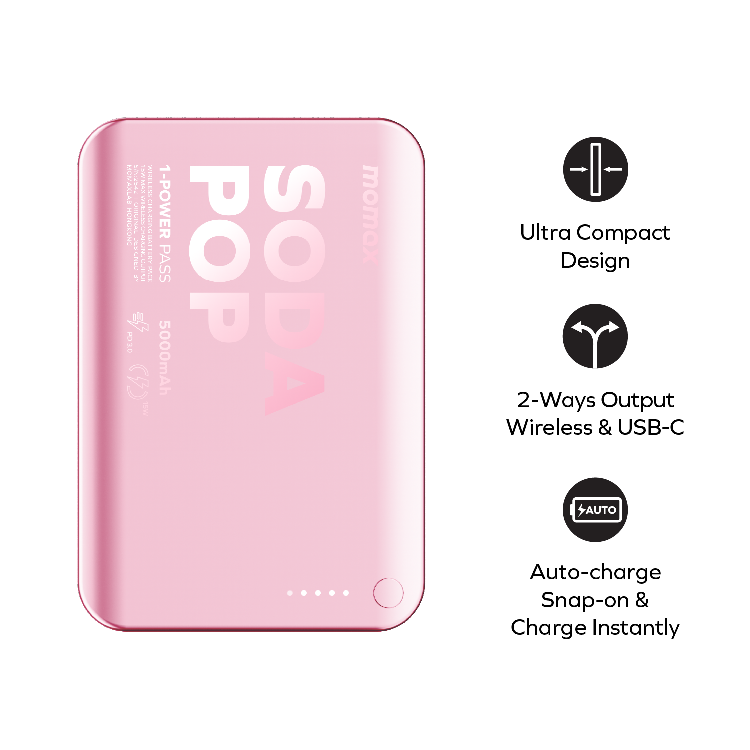 1-Power Pass 5000mAh 磁吸流動電源 (CCC 認證)