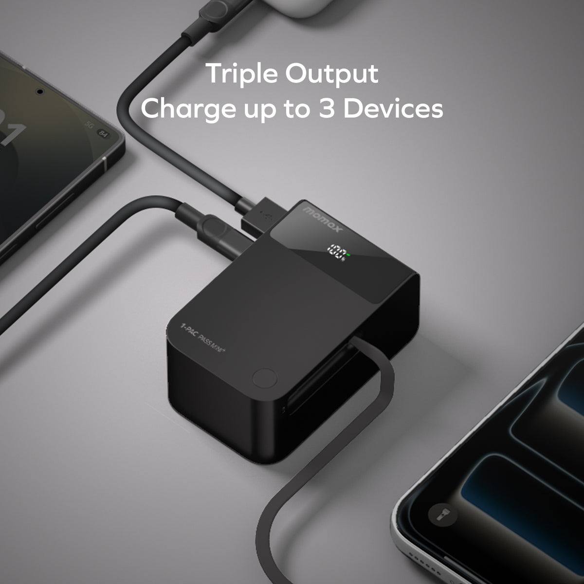 三台裝置同時充電