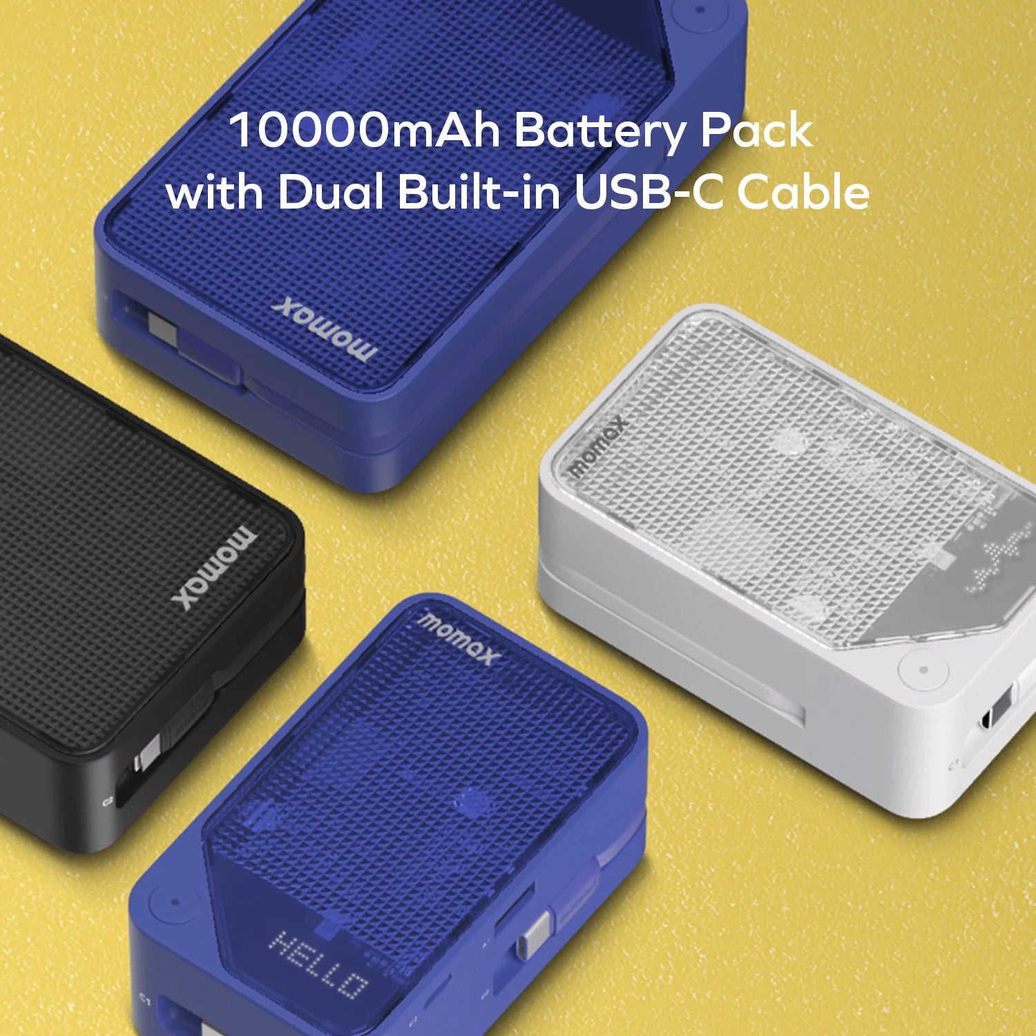 1-Power X⁺ 10000mAh 雙內建 USB-C 充電線流動電源 [新品預售 | 預計 6 月下旬登場]