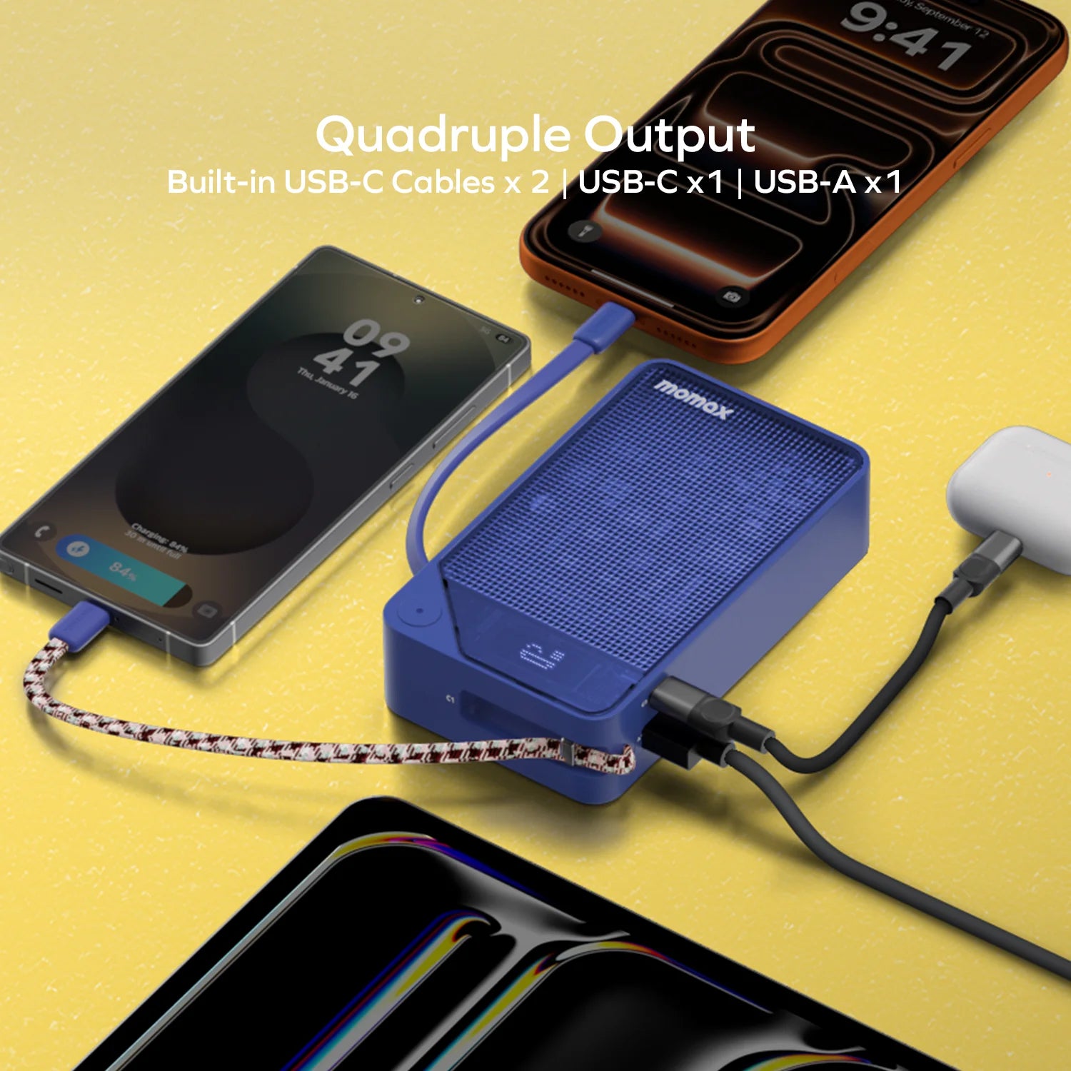 1-Power X⁺ 20000mAh 雙內建 USB-C 充電線流動電源 [新品預售 | 預計 6 月下旬登場]