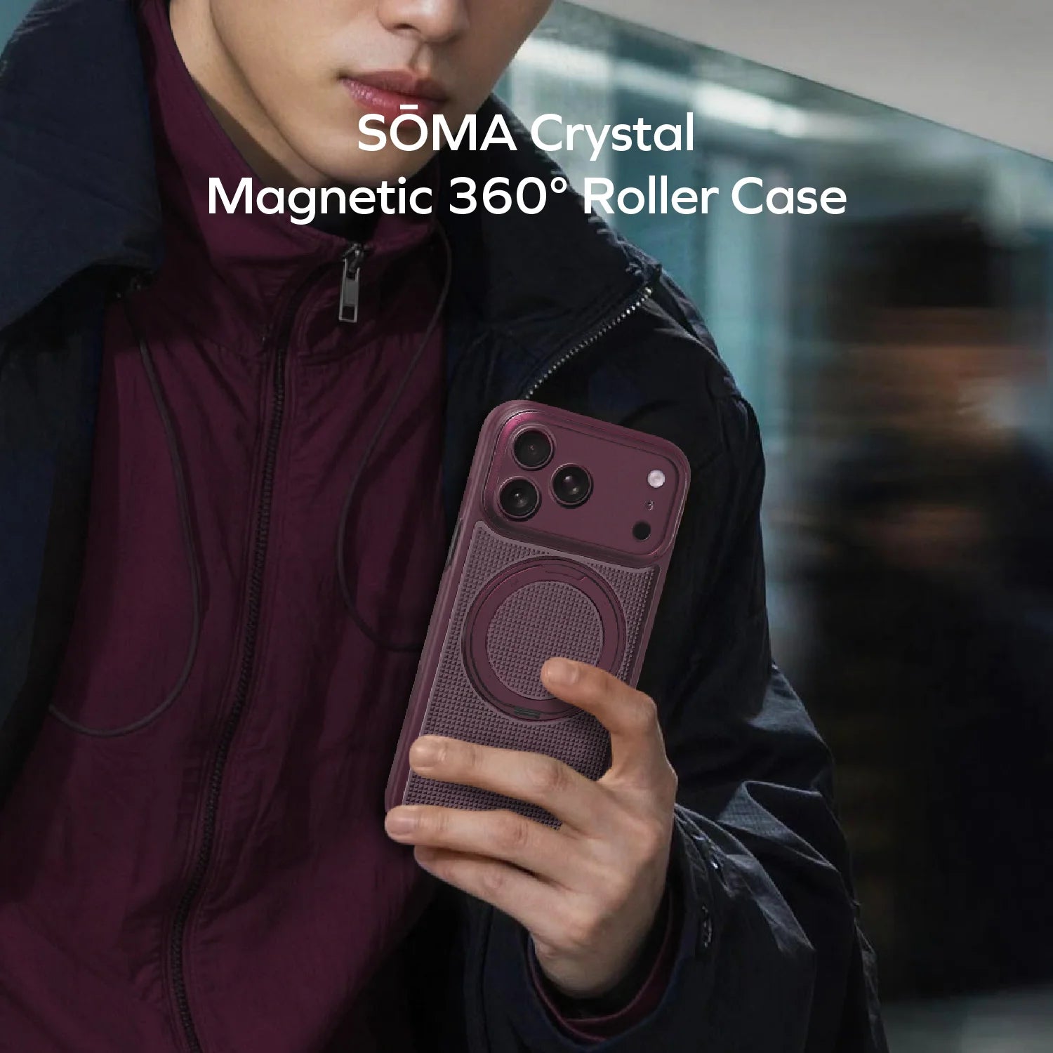 SŌMA Crystal 360° 旋轉支架磁吸保護殼 iPhone 18 系列 [新品預售 | 預計9月18送達]