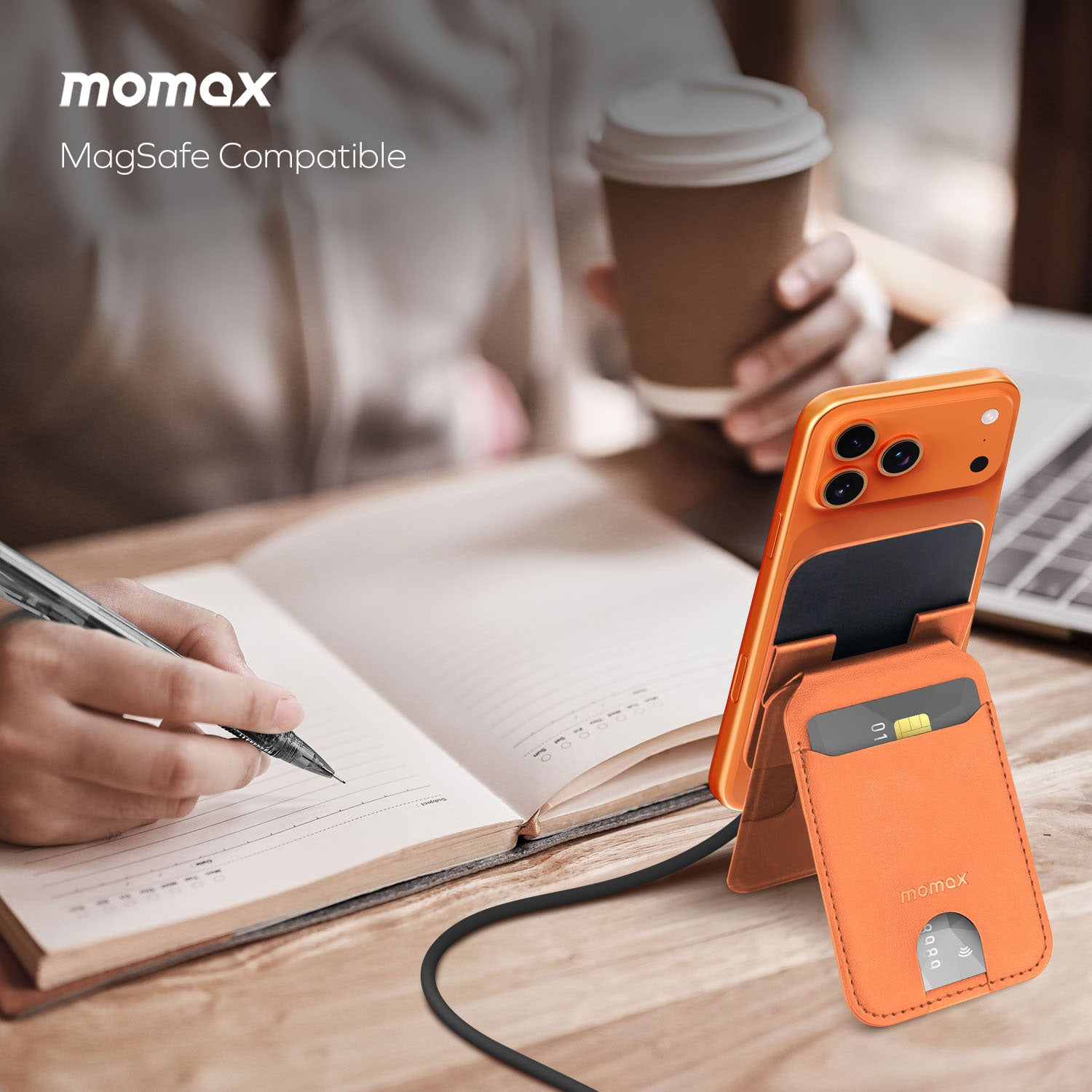 1-Wallet Magnetic Card Holder with Adjustable Stand