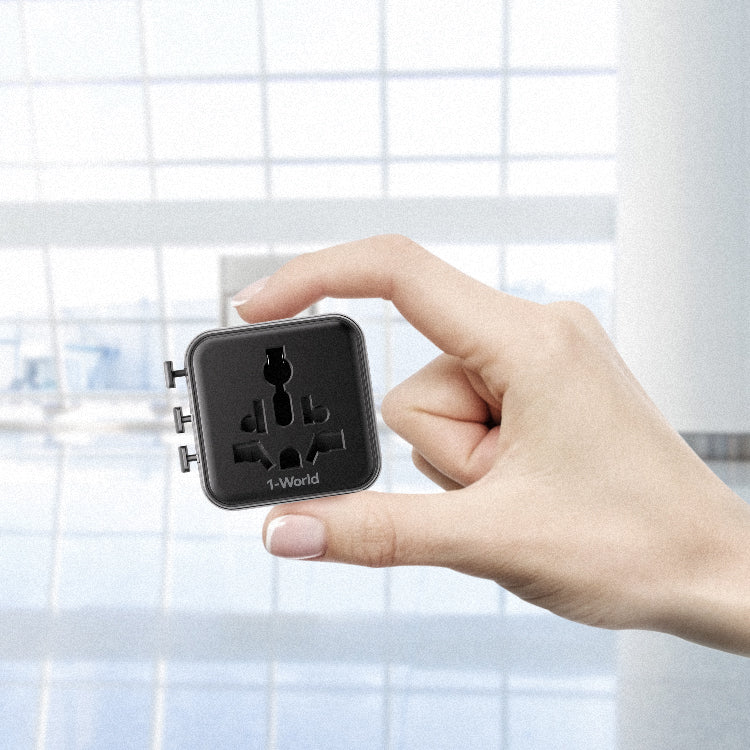 1-World Universal Travel Adapter with Dual AC