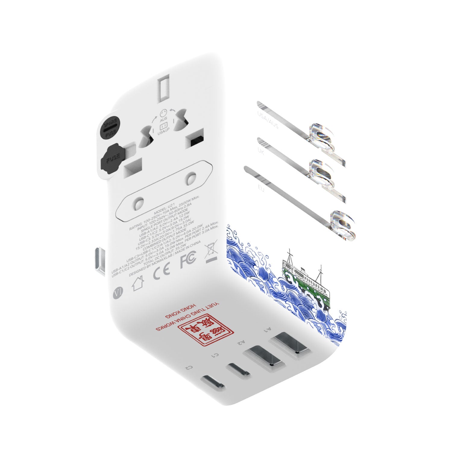 1-World+ Flow 35W 伸缩充電線旅行插座 - 粵東 [新品預售 | 預計 8 月尾登場]